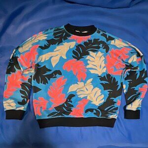 Diesel Men’s Crew Neck Sweatshirt Tropical Theme All Over Print - Very Rare